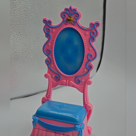Vintage 2000s Disney Princess Cinderella Magic Mirror Vanity Bench - Picture 2 of 8